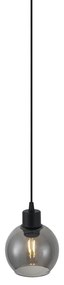 Модерна висяща лампа черна с димно стъкло за 1-фазна релсова система - Iconic Lava