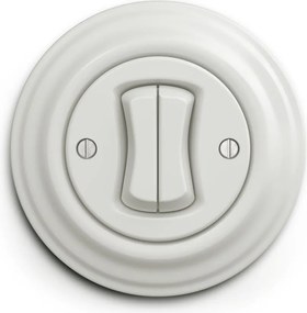 Kliklap - Ретро бял керамичен двоен бутон с рамка