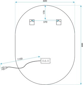 Огледало LED EGG 60x80 cm