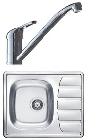 ALVEUS SETA265 - Кухненска мивка ZOOM+смесител за мивка RIVIERA 14,8 см сатен/хром