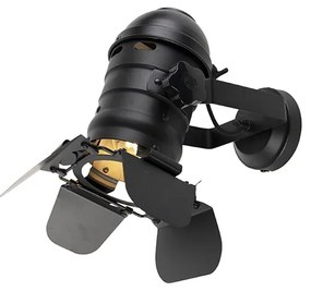 Индустриален студиен прожектор черен въртящ се и наклоняващ се - Movie