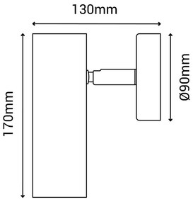 Черна стенна лампа, височина 17 cm Milan - SULION