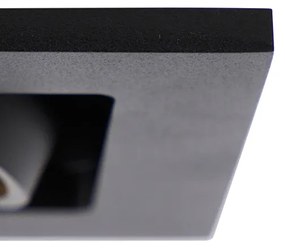 Вграден прожектор черен правоъгълен 2 лампи - Qure