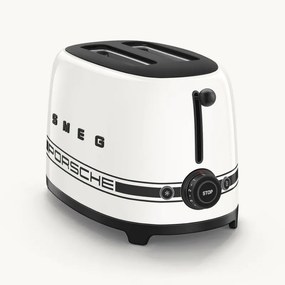 Тостер за хляб SMEG 50's Style Porsche TSF01PCWEU, 950W, 2 филии, 6 нива, Тавичка за трохи, Вграден кабел, Неръждаема стомана, Бял