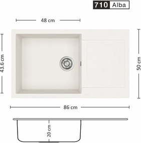 Eurolux FERETA BB 86.1 SI Композитна мивка за вграждане