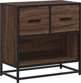 848698 vidaXL Нощно шкафче Кафяв дъб 60x31x60 cm Изработена дървесина и метал