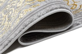 Изключителен модерен сив килим със златист ориенталски десен Ширина: 80 см | Дължина: 150 см
