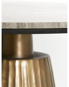 Кръгла маса за хранене в бронзов и естествен цвят с мраморен плот ø 100 cm Rianne - Light &amp; Living