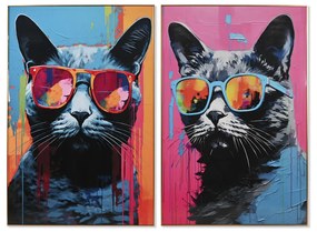 Картина Home ESPRIT Модерен Котка 80 x 3 x 120 cm (2 броя)