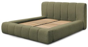 Зелено двойно тапицирано легло с място за съхранение с включена подматрачна рамка 160x200 cm Denali – Bobochic Paris