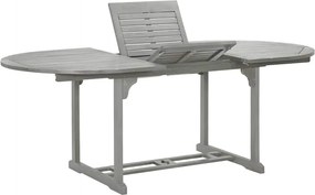 47277 vidaXL Градинска маса, сива, 200x100x75 см, акация масив