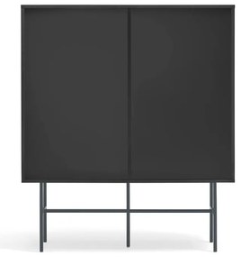 Висок скрин с плъзгащи се врати в черно и антрацит 120x140 cm Nube - Teulat