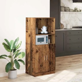 860128 vidaXL Кухненски шкаф, старо дърво, 57x41,5x131,5 см, инженерно дърво