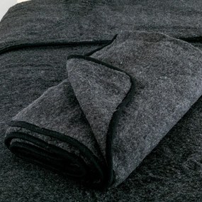 Тъмно сиво одеяло от мериносова вълна , 220 x 200 cm - Native Natural