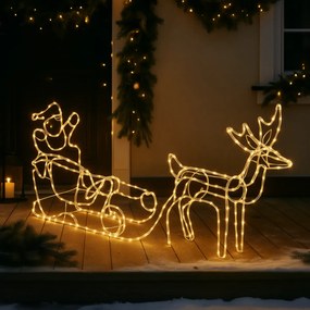 Коледна подова лампа Елен с шейна 176 см вкл. LED с таймер IP44 - Sori