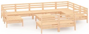 3083069 vidaXL Градински лаундж комплект, 11 части, бор масив