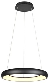 Матово черно LED затъмняващо се висящо осветително тяло с метален абажур ø 62 cm Cardona – Trio