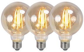 Комплект от 3 димируеми LED крушки E27 G95 дим 5W 380lm 2200K