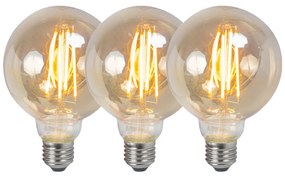 Комплект от 3 E27 димируеми LED крушки G95 опушени 5W 380lm 2200K
