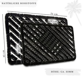 Изтривалка от кокосови влакна 45x75 cm Coco Black – Hanse Home