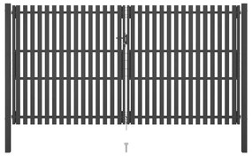 Градинска порта за ограда, стомана, 4x2,5 м, антрацит