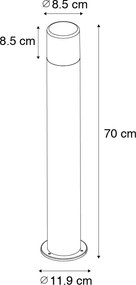 Стояща външна лампа черна с опал абажур 70см - Odense