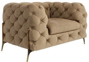 Светлокафяво кадифено кресло Chelsea Bis – Ropez