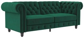 Тъмнозелен кадифен разтегателен диван 236 cm Felix – Støraa