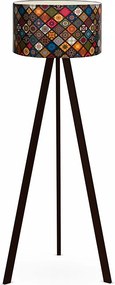 Подова лампа Rosling Mdf/тъкан/Pvc в черен/многоцветен цвят 38x21x140см.
