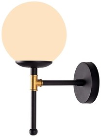 Черна стенна лампа, височина 35 cm Kruva - Squid Lighting