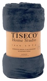 Тъмно синя микро плюшена покривка за двойно легло 220x240 cm Cosy - Tiseco Home Studio
