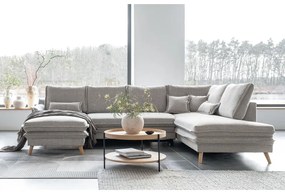 Бежов разтегателен ъглов диван (десен ъгъл/"U" форма) Charming Charlie – Miuform