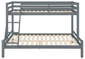 Сиво двуетажно легло от борова дървесина Alpi2 - Støraa