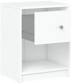 Бяло нощно шкафче с рафтове May - Tvilum