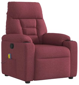 4015555 vidaXL Масажен наклоняем стол, виненочервен, текстил