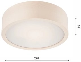 Бяла кръгла лампа за таван , ø 27 cm Plafond - LAMKUR
