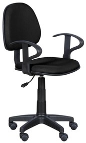 Детски стол Carmen 6012 MR, До 70 кг, Полипропиленови колелца, Газов механизъм, Черен