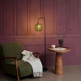 Подова лампа Hotel Chic черна и златна със зелено стъкло - Zuzanna