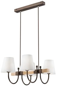 Тъмнокафява висяща лампа с текстилен абажур ø 15 cm Julietta - LAMKUR