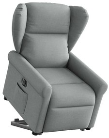3303394 vidaXL Електрически изправящ реклайнер стол, светлосив, текстил