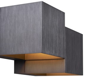 Модерна стенна лампа тъмно сива 2-светлинна - Transfer Double