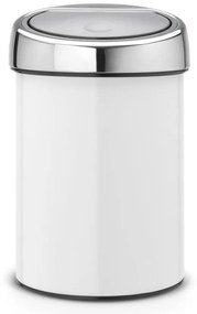 Бяло стоманено кошче за боклук с отваряне с докосване 3 l Touch Bin – Brabantia