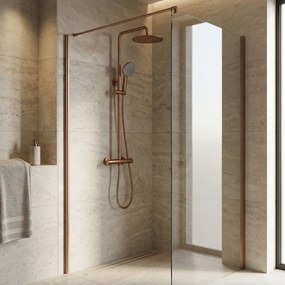 Душ комплект без чучур с термостат Rea Lungo Copper Brush