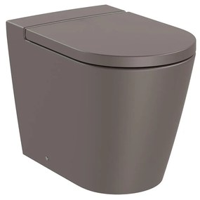 Тоалетна чиния Roca A347526660 ROUND, стояща, долепена до стената, двойно оттичане, Rimless, 37x56x44см