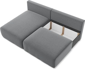 Сив кадифен сгъваем/с място за съхранение ъглов диван (ляв ъгъл) Kalena – Makamii