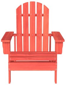 315873 vidaXL Градински стол "Адирондак", чам масив, червен