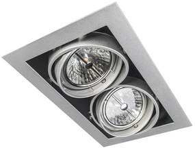 Вграден прожектор стомана AR111 регулируем 2 светлини - Oneon