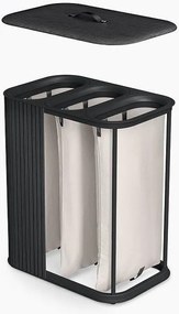 Черен бамбуков кош за пране 3x30 l Tota Trio Luxe – Joseph Joseph