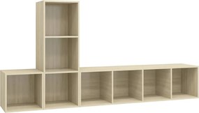 3079829 vidaXL Комплект ТВ шкафове от 3 части, дъб сонома, инженерно дърво
