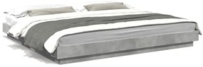 3281164 vidaXL Рамка за легло, бетонно сиво, 200x200 см, инженерно дърво